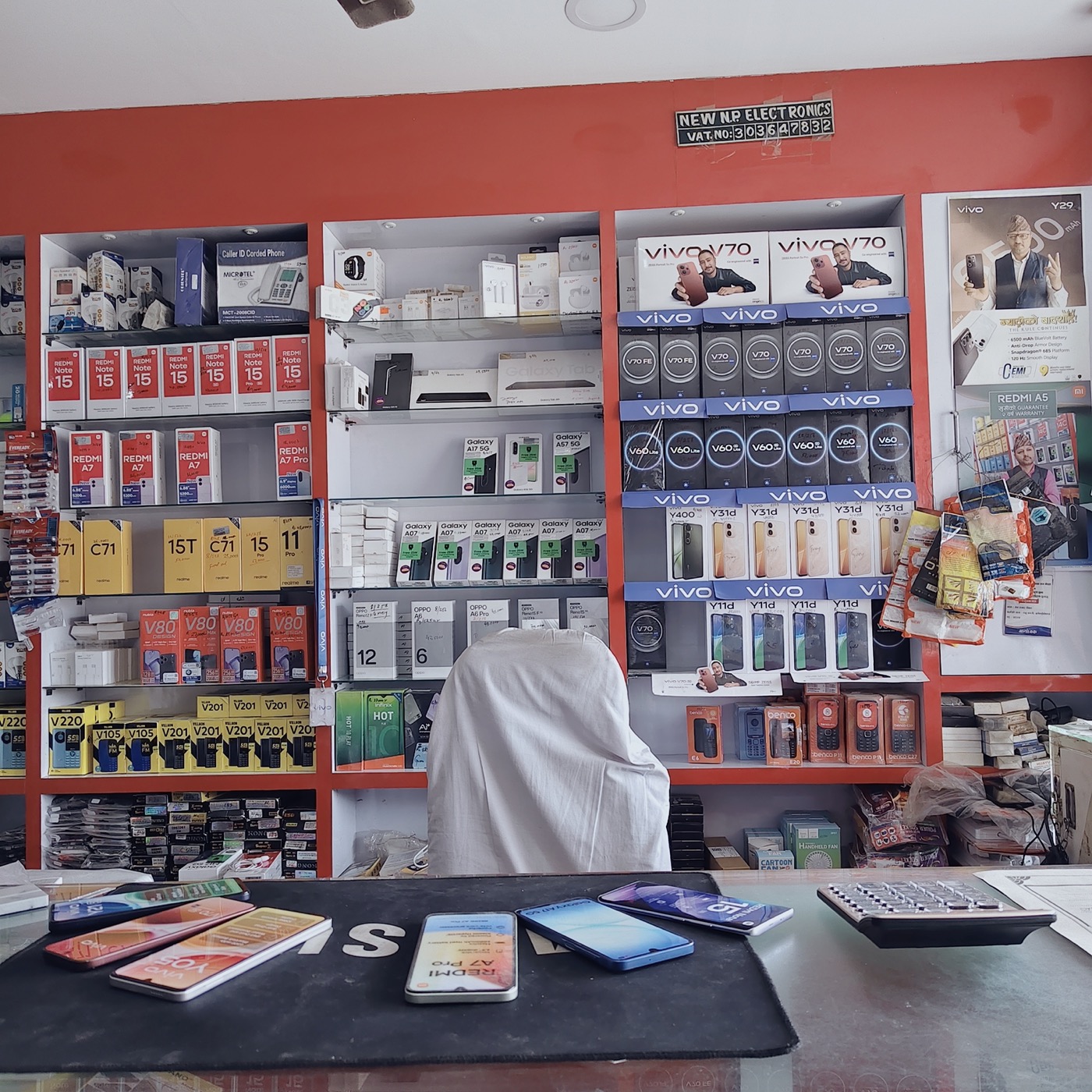 Wall of smartphones